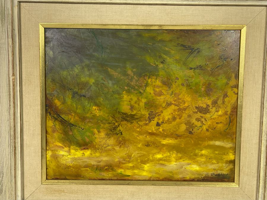 Original Dorothy Schackelford 1962 Abstract Oil Painting Titled 'Autumn Landscape' Framed 24.5 X 21.5 [Photo 5]
