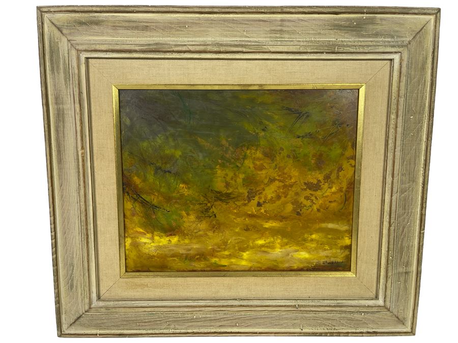Original Dorothy Schackelford 1962 Abstract Oil Painting Titled 'Autumn Landscape' Framed 24.5 X 21.5 [Photo 2]