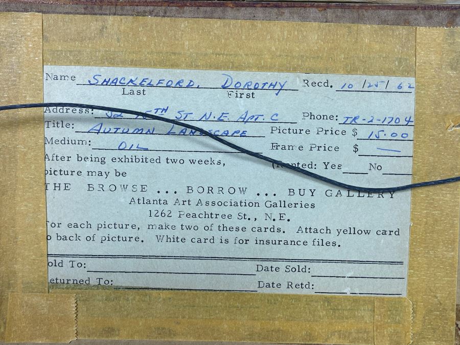 Original Dorothy Schackelford 1962 Abstract Oil Painting Titled 'Autumn Landscape' Framed 24.5 X 21.5 [Photo 10]