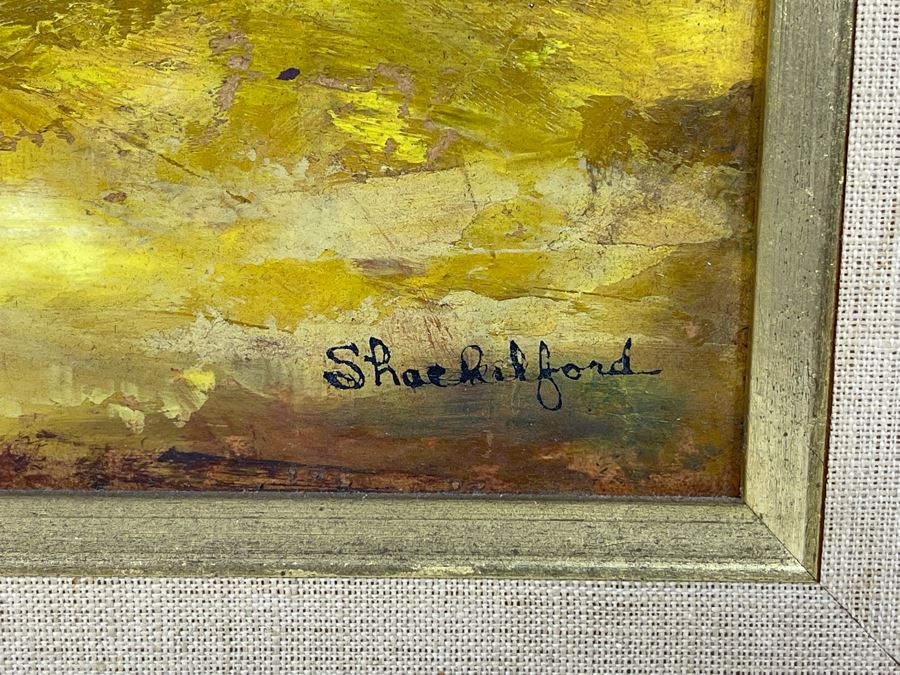 Original Dorothy Schackelford 1962 Abstract Oil Painting Titled 'Autumn Landscape' Framed 24.5 X 21.5 [Photo 6]