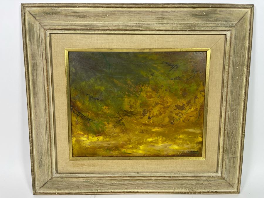 Original Dorothy Schackelford 1962 Abstract Oil Painting Titled 'Autumn Landscape' Framed 24.5 X 21.5 [Photo 4]