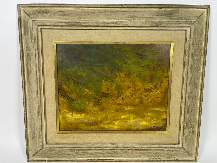 Original Dorothy Schackelford 1962 Abstract Oil Painting Titled 'Autumn Landscape' Framed 24.5 X 21.5 [Photo 3]