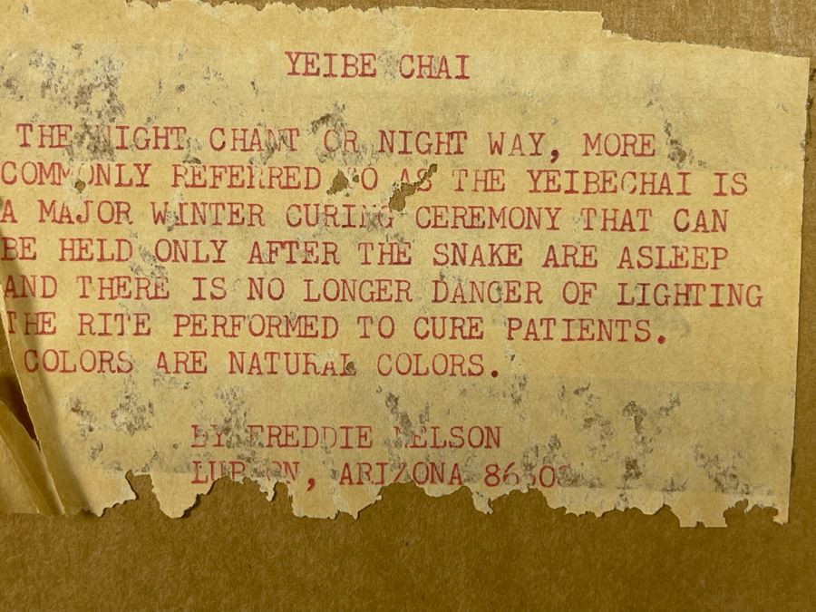 Freddie Nelson Sand Painting Of Yeibe Chai 11 X 15 [Photo 7]