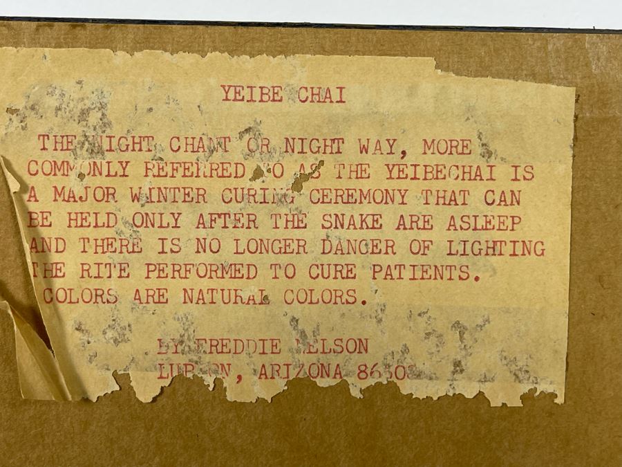 Freddie Nelson Sand Painting Of Yeibe Chai 11 X 15 [Photo 6]