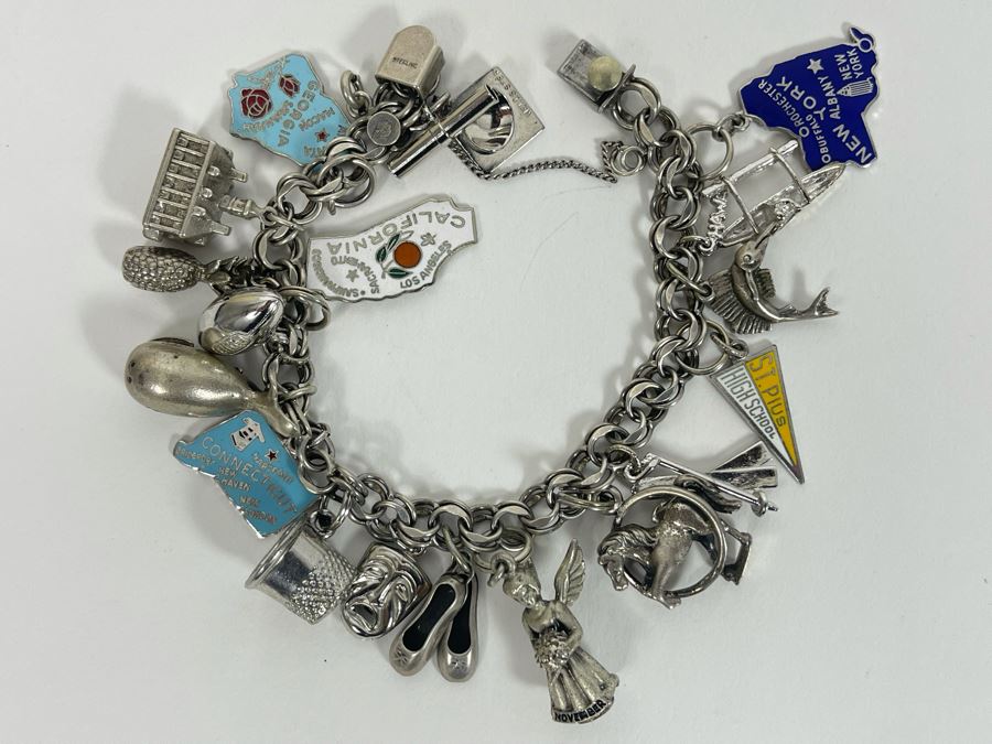 Vintage Sterling Silver Charm Bracelet 63.9g [Photo 2]