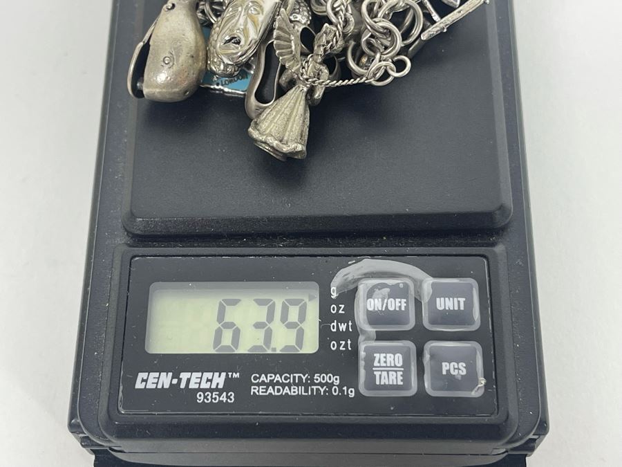 Vintage Sterling Silver Charm Bracelet 63.9g [Photo 11]