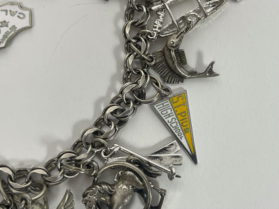 Vintage Sterling Silver Charm Bracelet 63.9g [Photo 8]