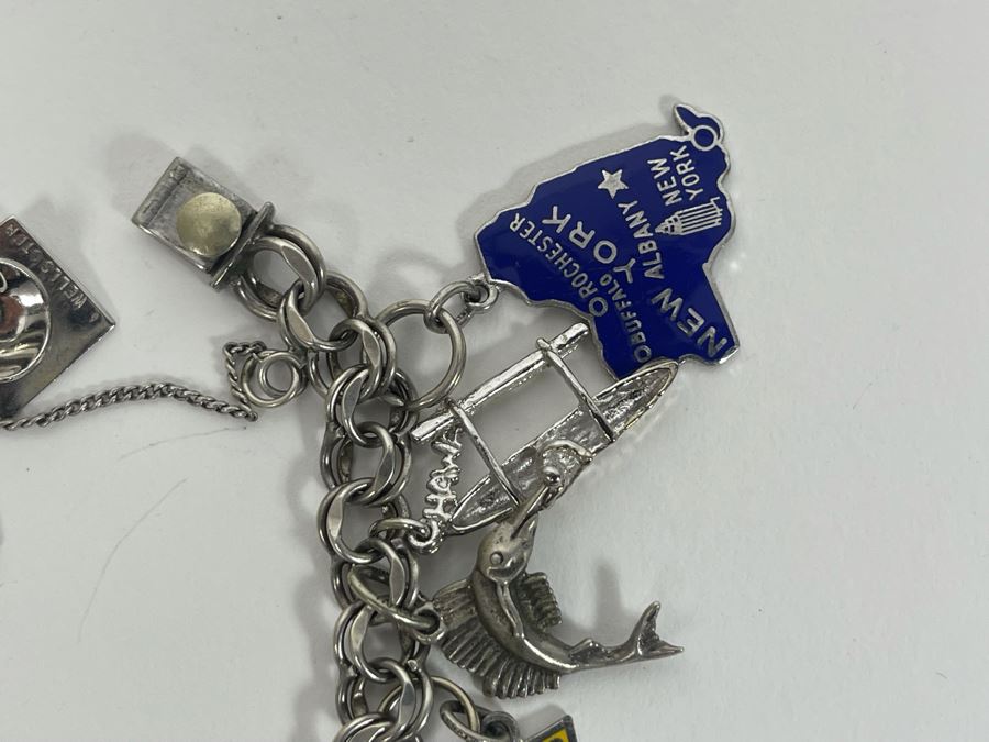 Vintage Sterling Silver Charm Bracelet 63.9g [Photo 9]