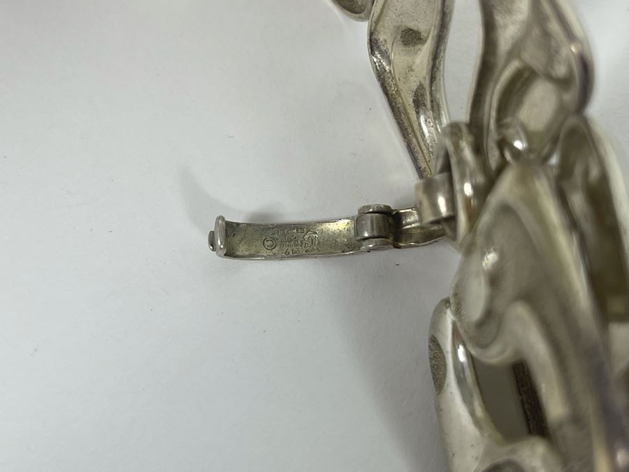 Vintage Modernist Sterling Silver Bracelet By Henkel & Grosse Germany 7.5L 71.5g [Photo 7]