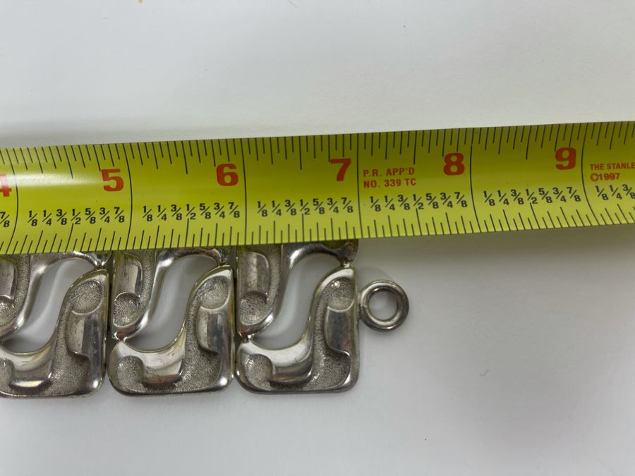 Vintage Modernist Sterling Silver Bracelet By Henkel & Grosse Germany 7.5L 71.5g [Photo 14]