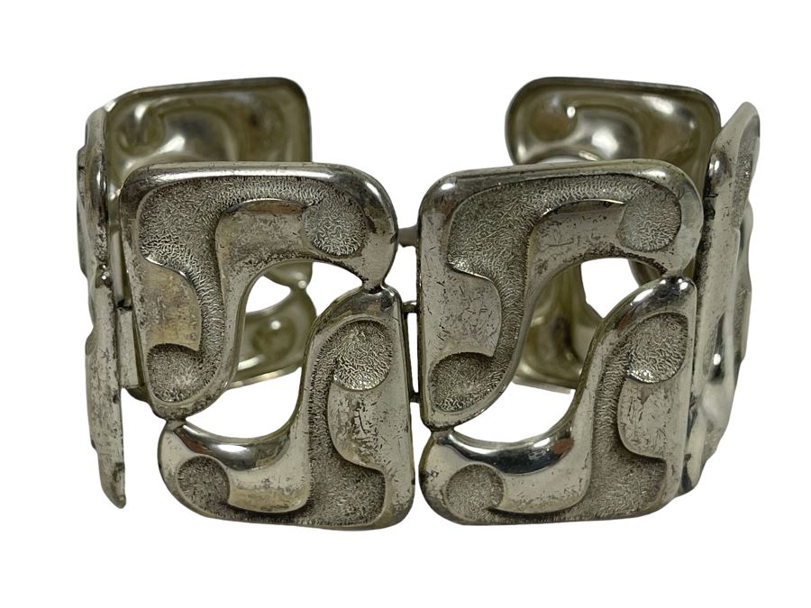 Vintage Modernist Sterling Silver Bracelet By Henkel & Grosse Germany 7.5L 71.5g [Photo 1]