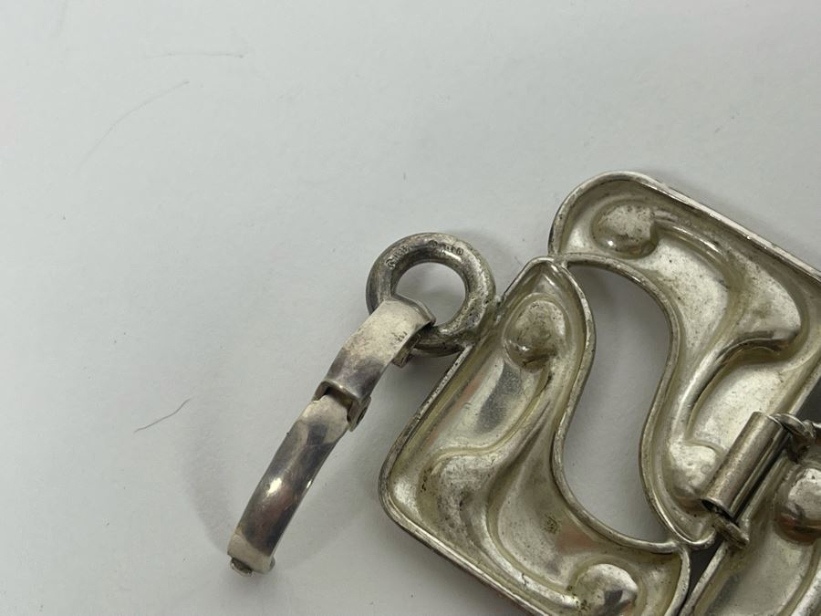 Vintage Modernist Sterling Silver Bracelet By Henkel & Grosse Germany 7.5L 71.5g [Photo 11]