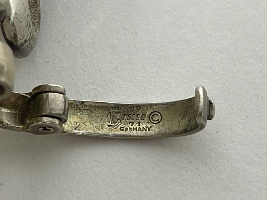 Vintage Modernist Sterling Silver Bracelet By Henkel & Grosse Germany 7.5L 71.5g [Photo 9]