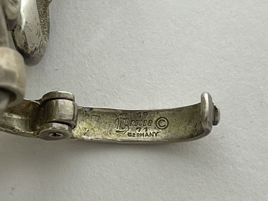 Vintage Modernist Sterling Silver Bracelet By Henkel & Grosse Germany 7.5L 71.5g [Photo 10]