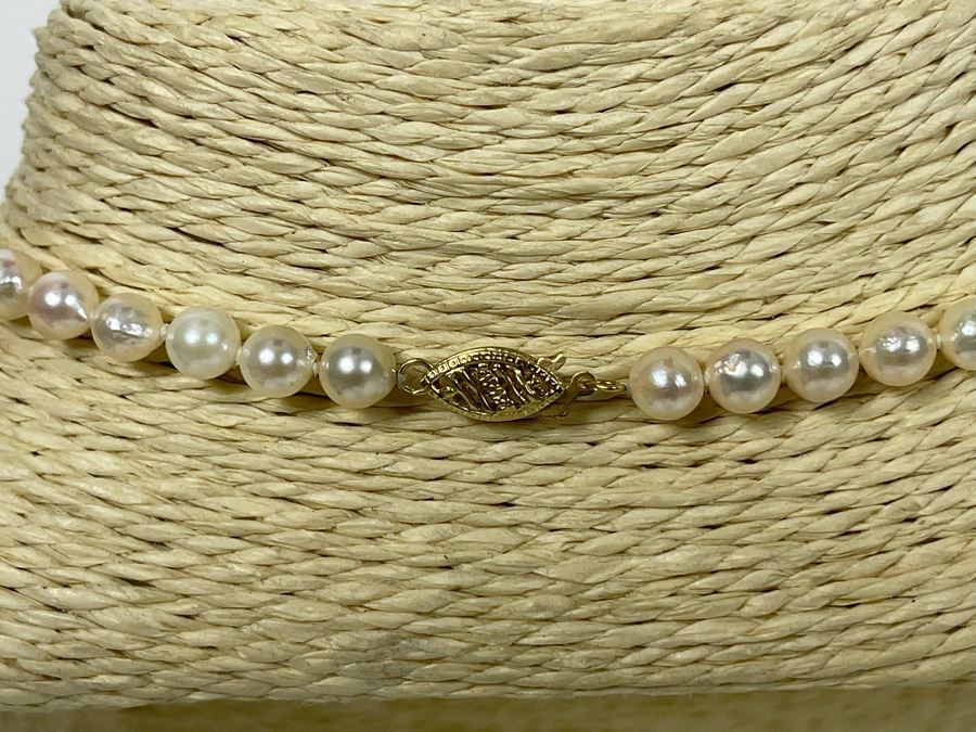 18' Pearl Necklace With 14K Gold Clasp [Photo 8]