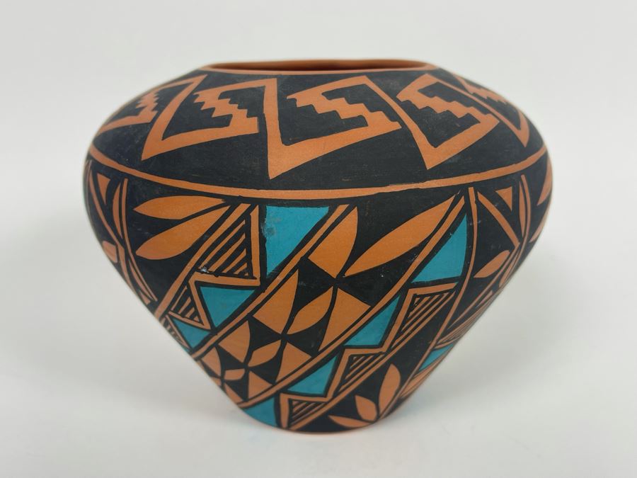 Native American Acoma Pottery Jar Signed R.S. 6.5W X 5.5H [Photo 2]