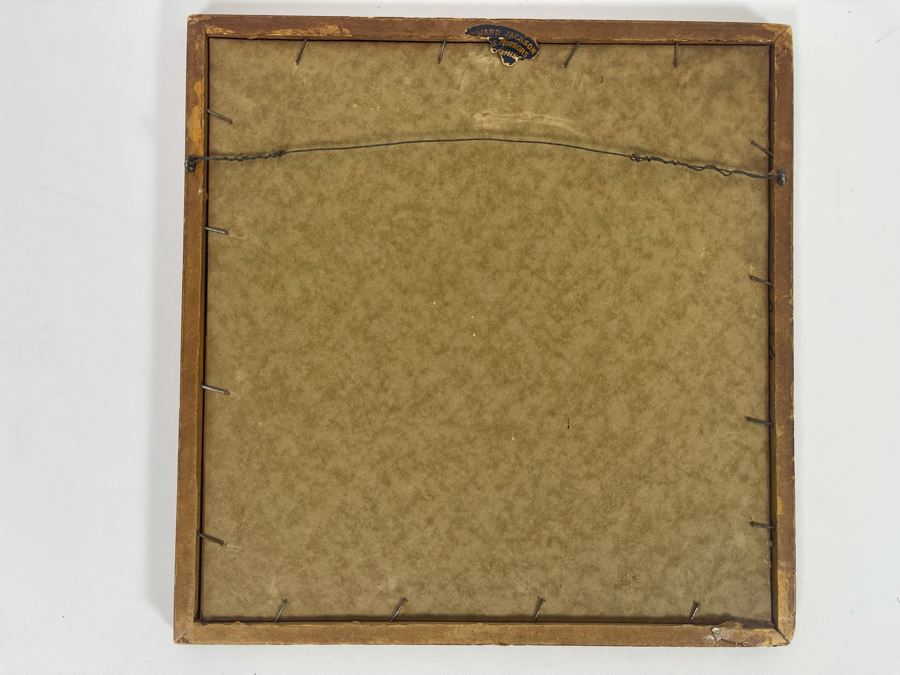 Antique American Needlework Sampler Framed By Harriet Thompson 9 X 9 [Photo 9]