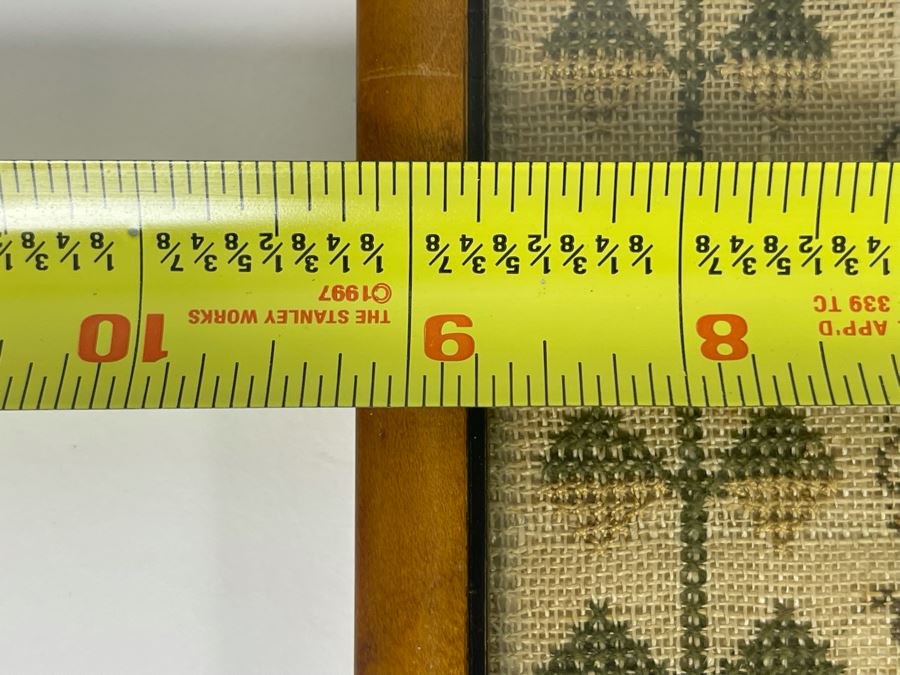 Antique American Needlework Sampler Framed By Harriet Thompson 9 X 9 [Photo 7]