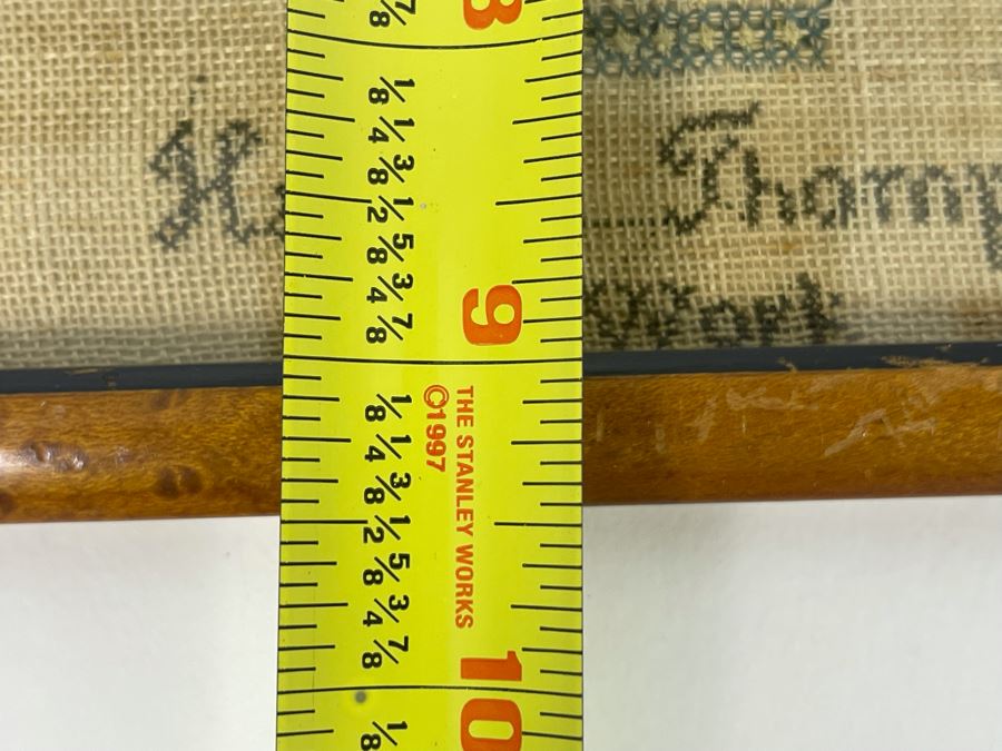 Antique American Needlework Sampler Framed By Harriet Thompson 9 X 9 [Photo 8]