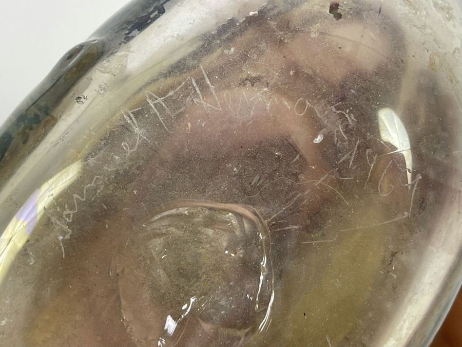 Early 1969 Studio Art Glass Bottle By Samuel J. Herman (1934-2020) 6.5W X 9H [Photo 14]