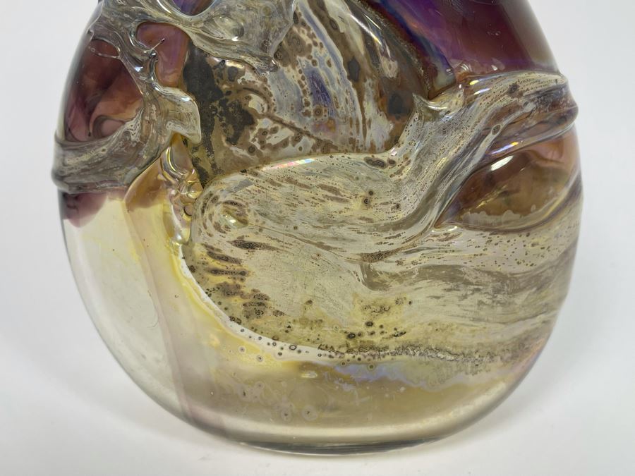 Early 1969 Studio Art Glass Bottle By Samuel J. Herman (1934-2020) 6.5W X 9H [Photo 6]