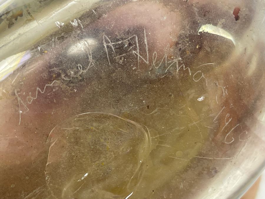 Early 1969 Studio Art Glass Bottle By Samuel J. Herman (1934-2020) 6.5W X 9H [Photo 16]