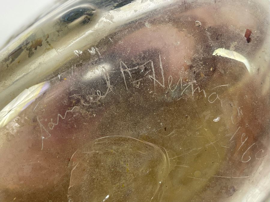 Early 1969 Studio Art Glass Bottle By Samuel J. Herman (1934-2020) 6.5W X 9H [Photo 15]