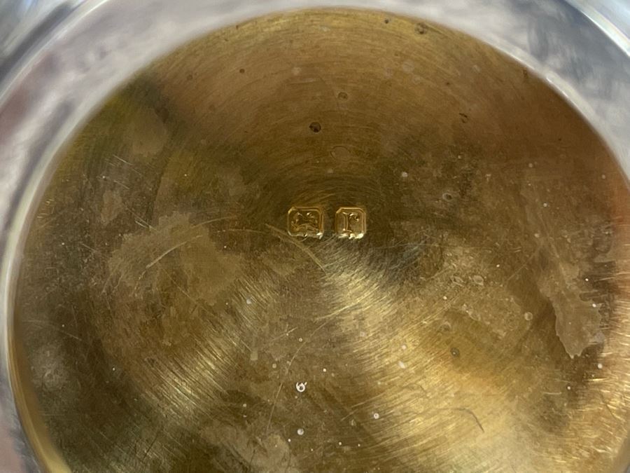 Antique Crystal Inkwell With Marked English Sterling Silver Lid 3W X 4H [Photo 11]