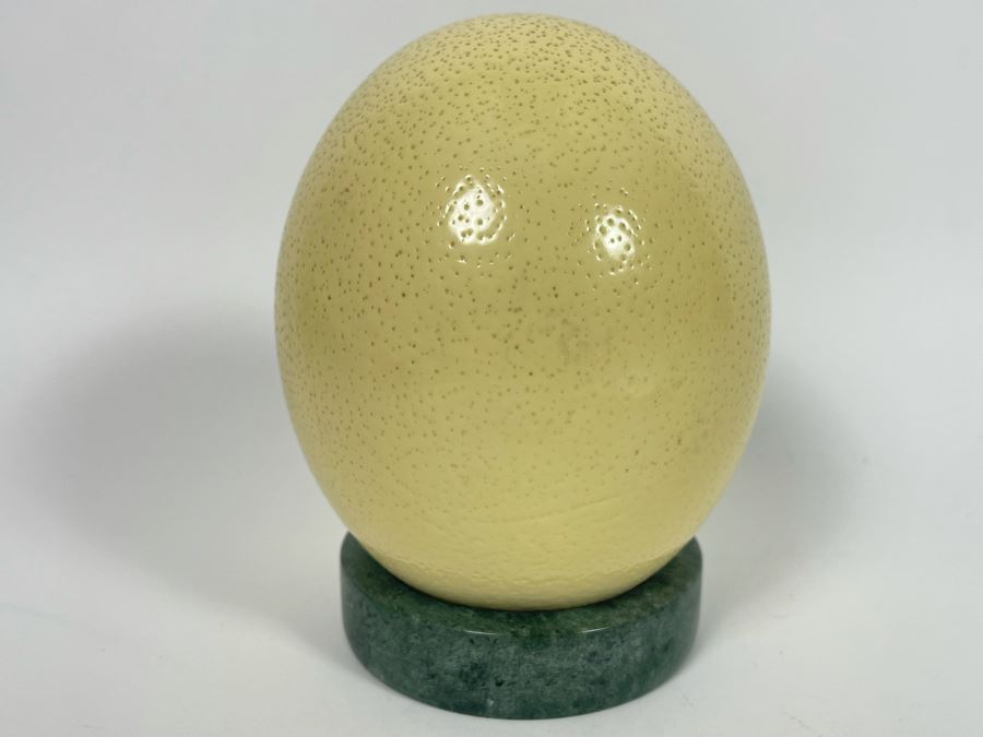 Ostrich Egg With Marble Stand 6.5H [Photo 2]