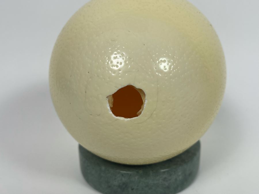 Ostrich Egg With Marble Stand 6.5H [Photo 6]