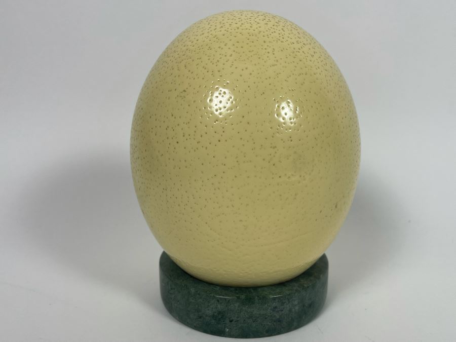 Ostrich Egg With Marble Stand 6.5H [Photo 3]