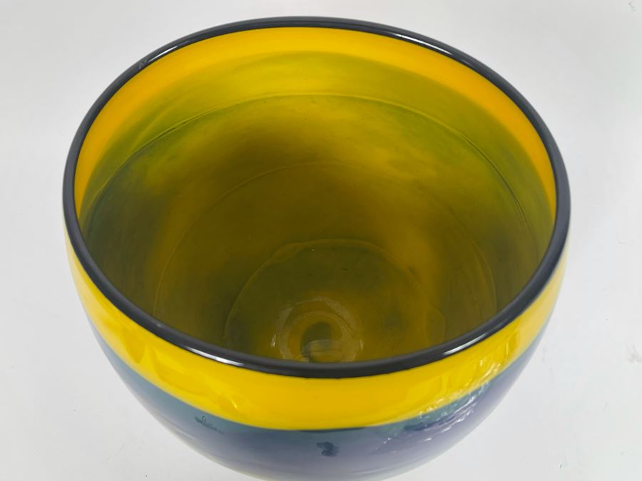 Ioan Nemtoi Signed Large Hand-Blown Art Glass Vase 10W X 11.5H [Photo 9]
