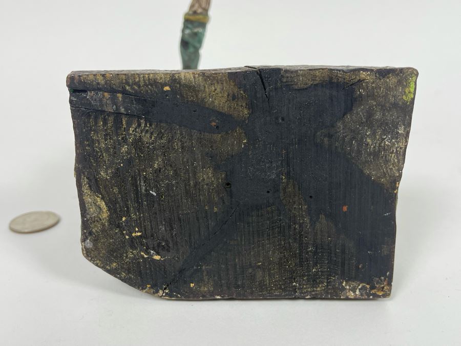 Vintage Hand-Painted Wooden Man On Horse Sculpture 5W X 3.25D X 9H [Photo 10]