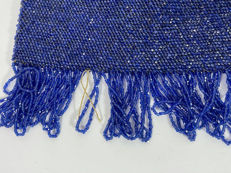 Vintage Blue Beaded Purse 7W X 10H [Photo 7]