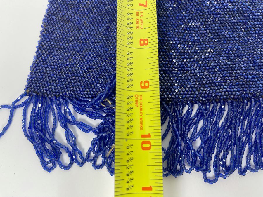 Vintage Blue Beaded Purse 7W X 10H [Photo 11]