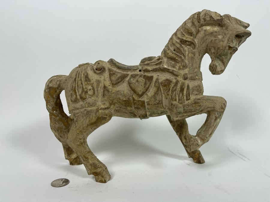 Old Carved Wooden Horse 12W X 10H [Photo 3]