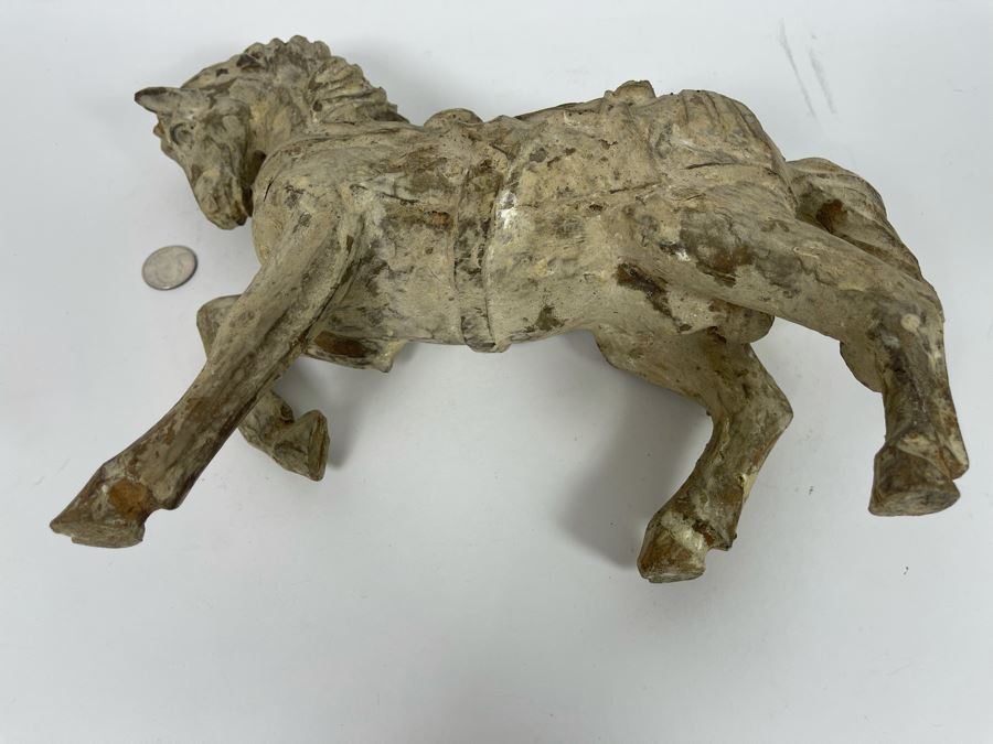 Old Carved Wooden Horse 12W X 10H [Photo 8]