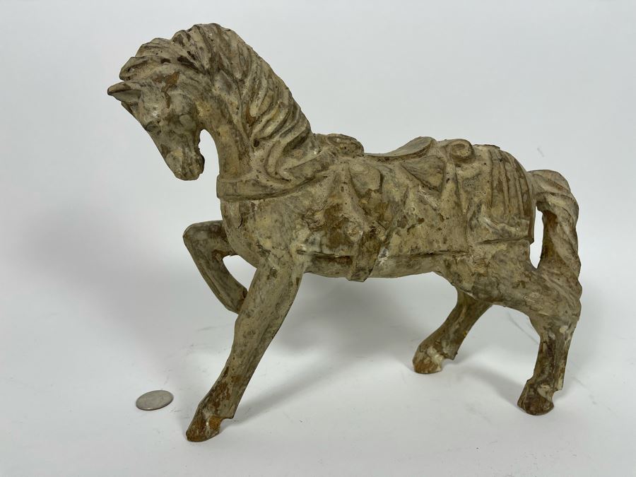 Old Carved Wooden Horse 12W X 10H [Photo 6]