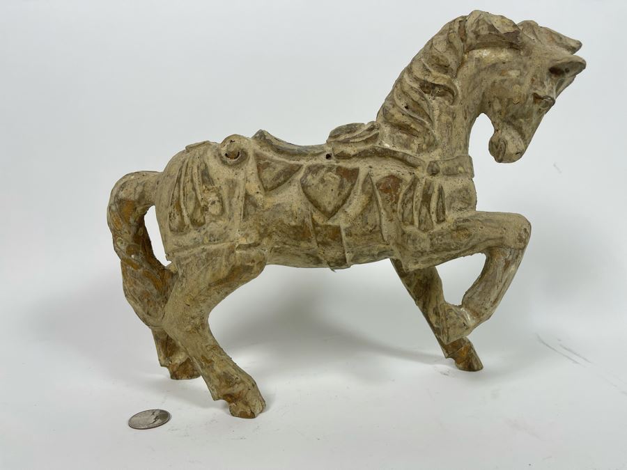 Old Carved Wooden Horse 12W X 10H [Photo 2]