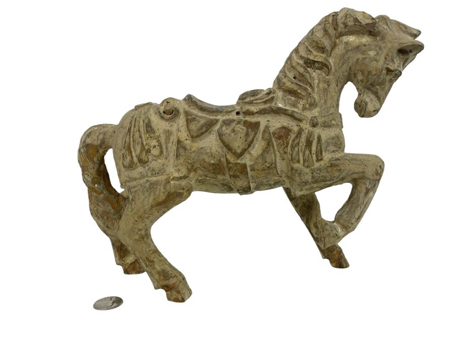 Old Carved Wooden Horse 12W X 10H [Photo 1]