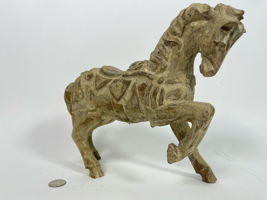 Old Carved Wooden Horse 12W X 10H [Photo 5]