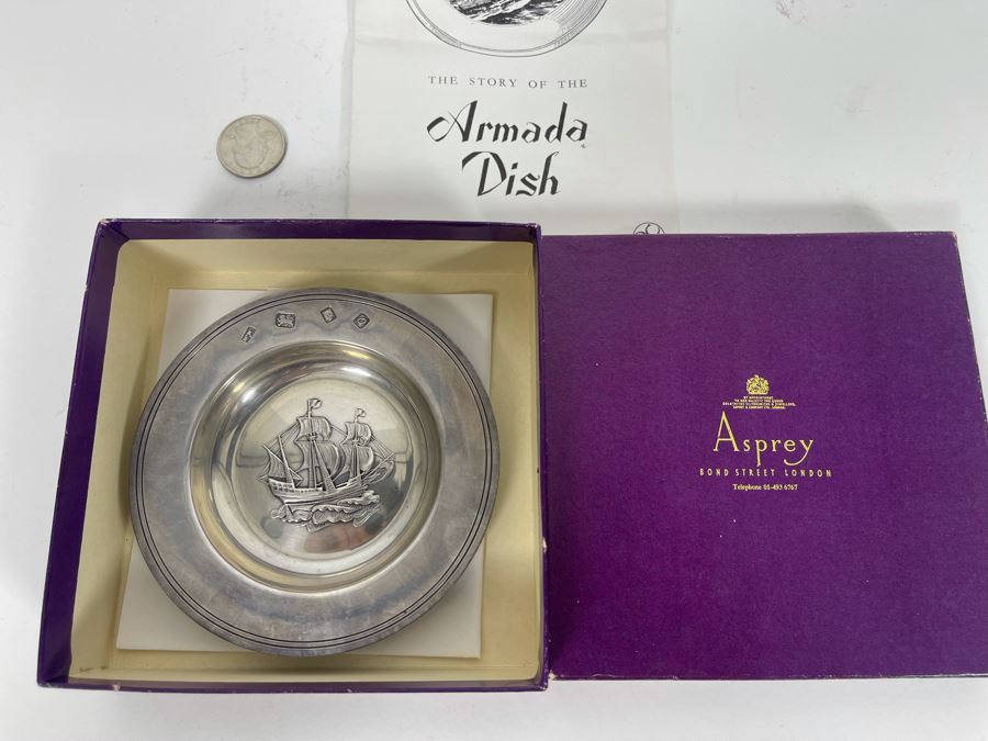 Sterling Silver English Armada Dish 72.1g [Photo 2]