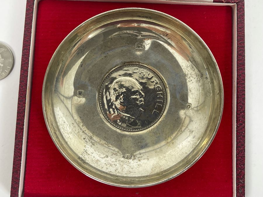 Sterling Silver English Dish With Coin 67.4g [Photo 5]