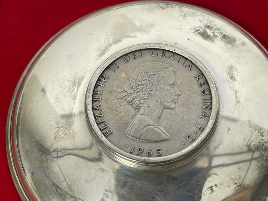 Sterling Silver English Dish With Coin 67.4g [Photo 10]