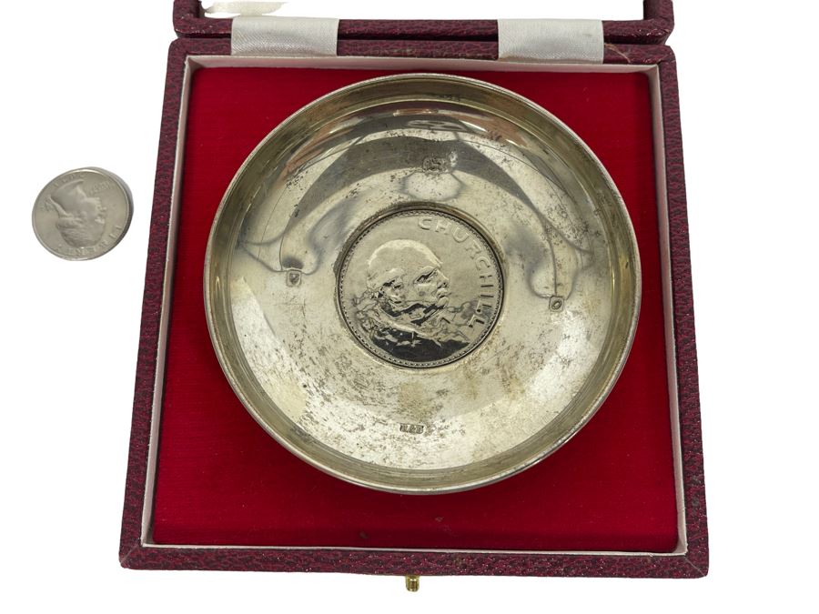 Sterling Silver English Dish With Coin 67.4g [Photo 3]