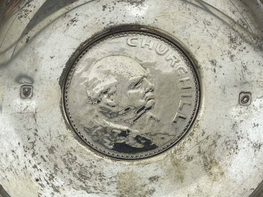 Sterling Silver English Dish With Coin 67.4g [Photo 9]