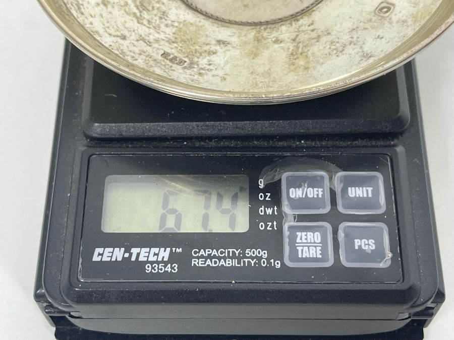 Sterling Silver English Dish With Coin 67.4g [Photo 11]