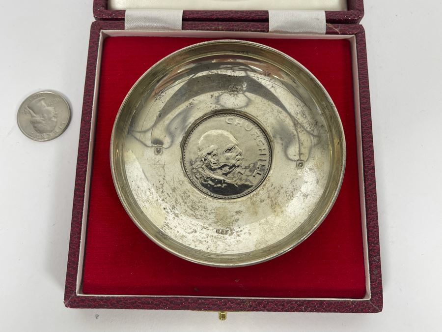 Sterling Silver English Dish With Coin 67.4g [Photo 4]