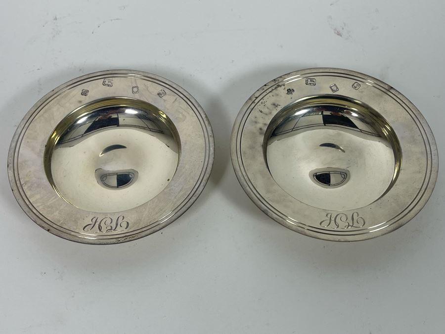 Pair Of English Sterling Silver Dishes 212.2g [Photo 5]