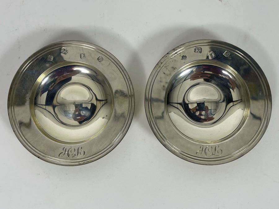 Pair Of English Sterling Silver Dishes 212.2g [Photo 6]